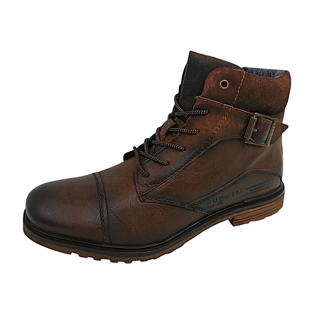 Bugatti Herrenschuhe Schnürstiefel Braun Freizeit (dark brown 6100, Größe 44 EU)