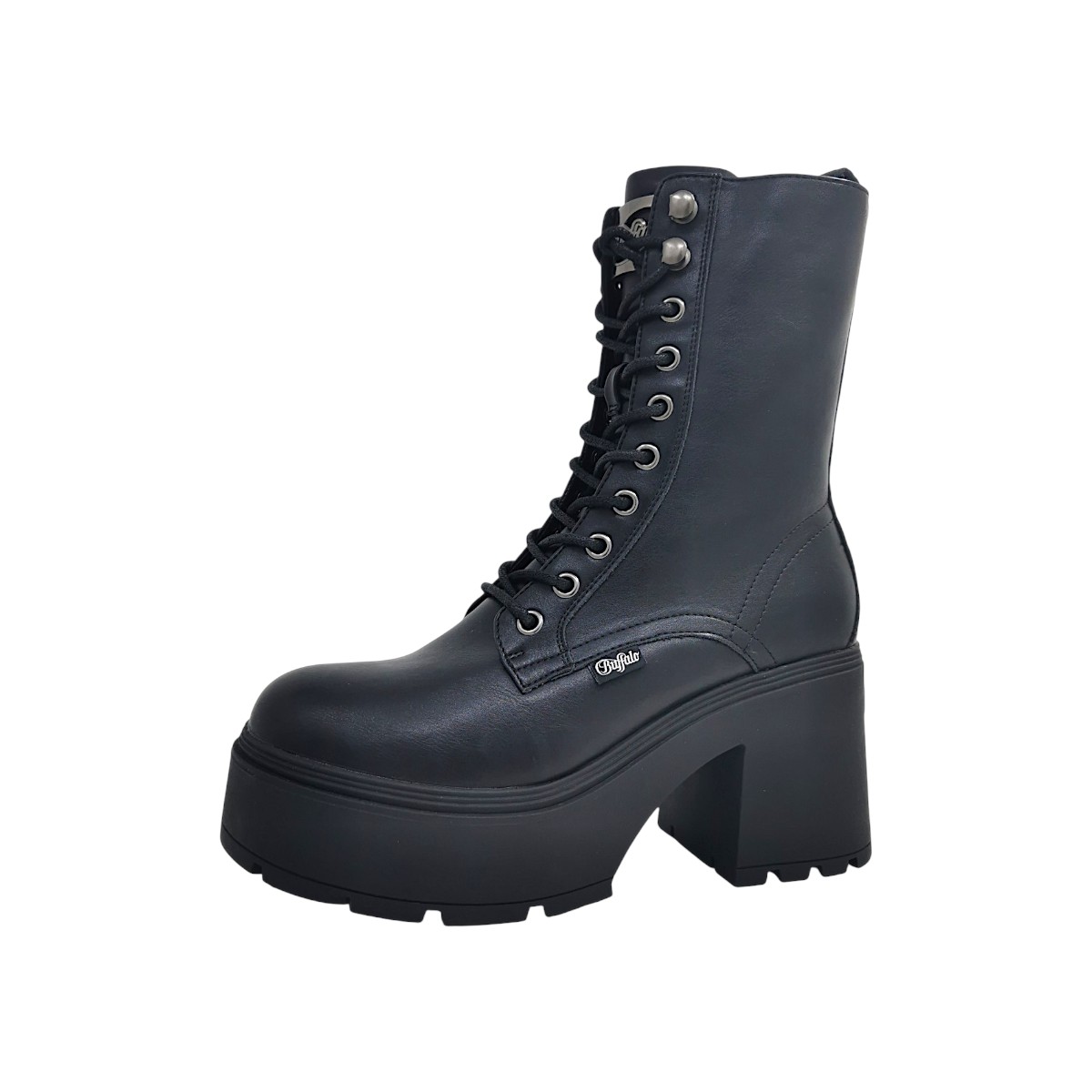 Buffalo Mila Lace Up Mid 1622615 Schwarz black