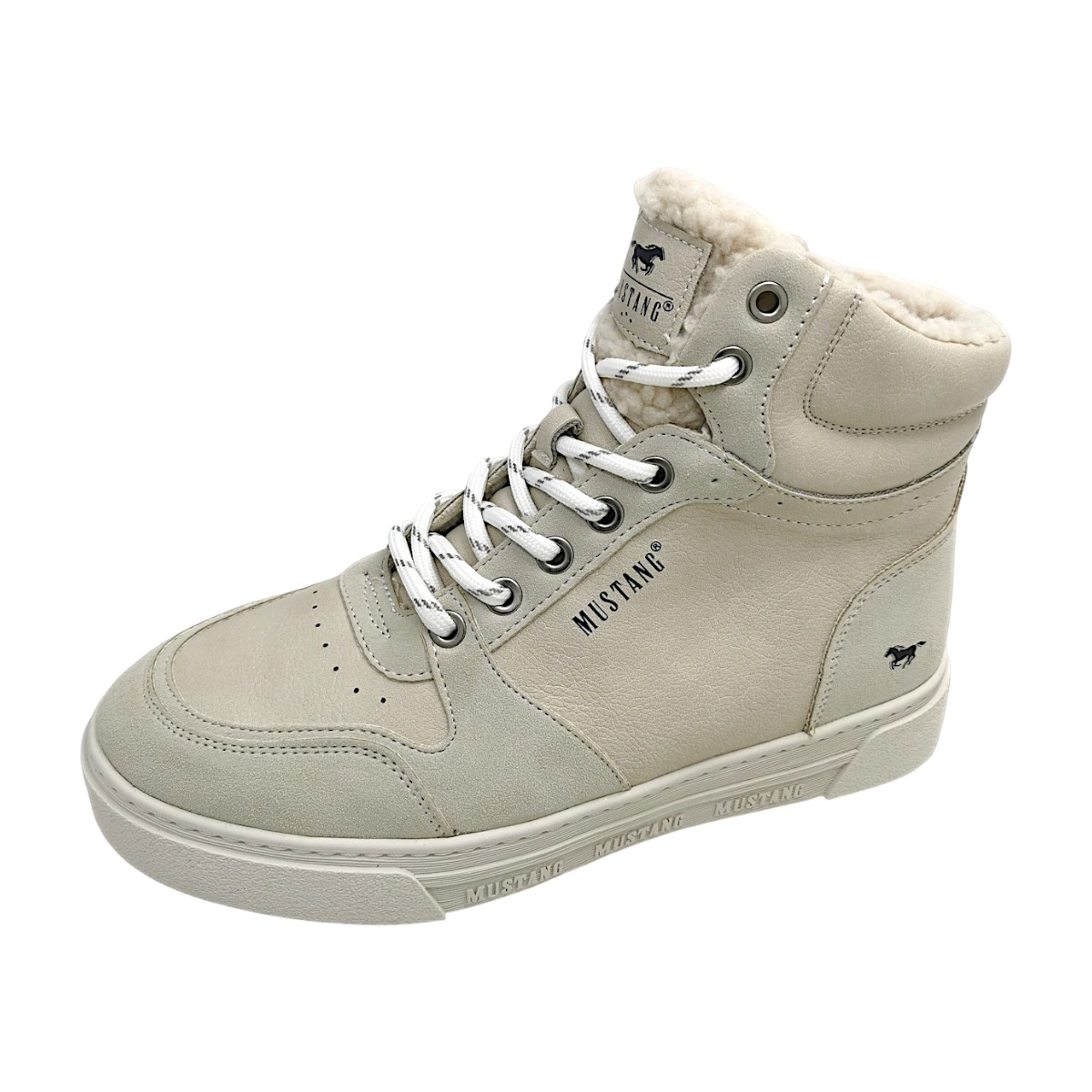 Mustang Damenschuhe Schnürstiefel Weiß Freizeit (white, Größe 38 EU)
