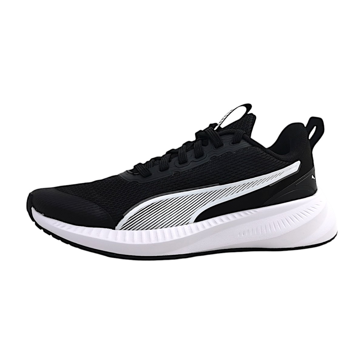 Puma Flyer Lite 3 Jr Sportschuhe Kinder Laufschuhe Schwarz Freizeit (01 black/white, Gr. 2:3.5)