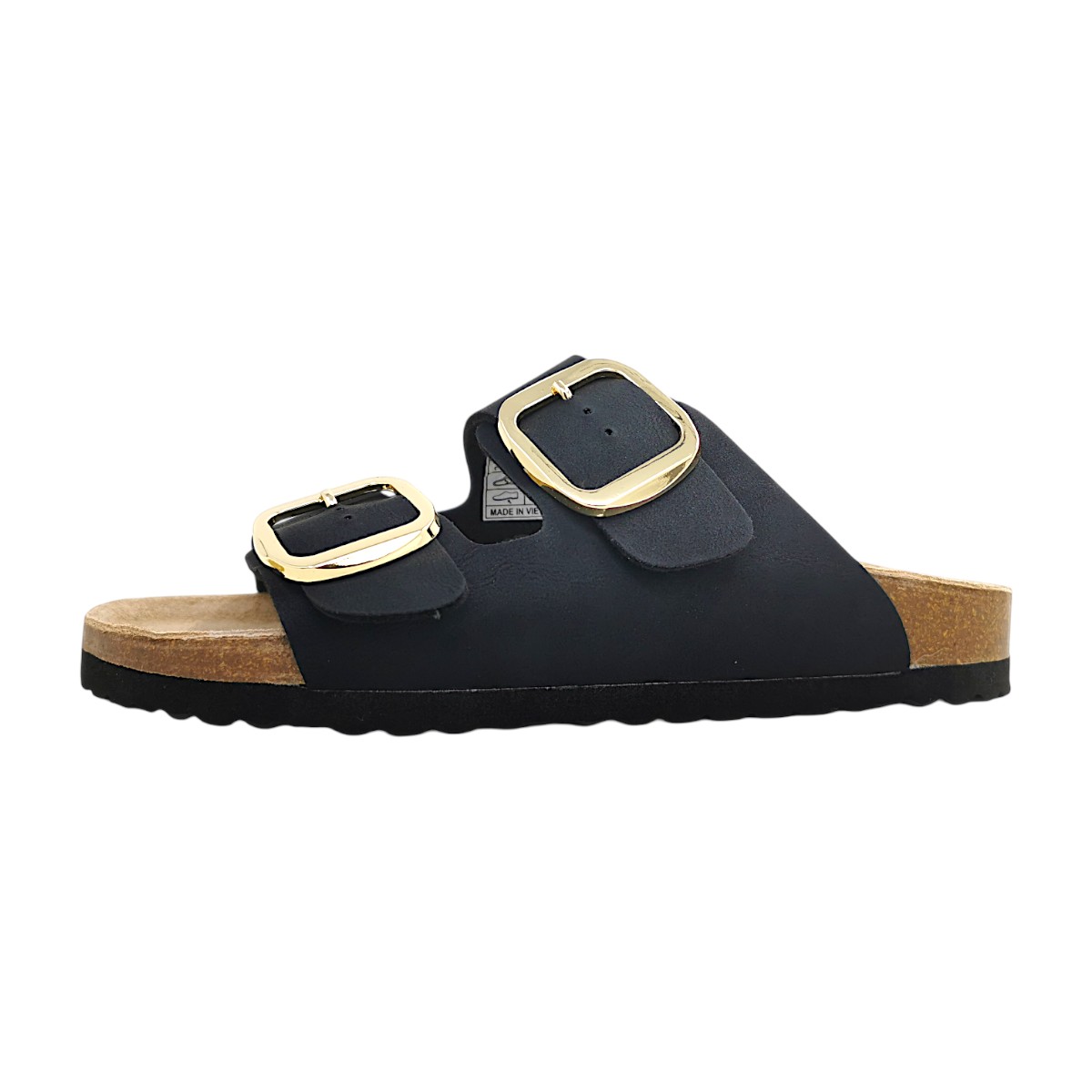 Jane Klain Damenschuhe Pantoletten Fußbett Schwarz Freizeit
