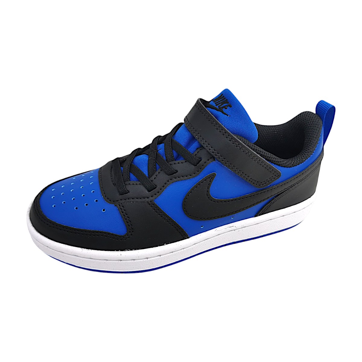 Nike COURT BOROUGH LOW RECRAFT Sportschuhe Kinder Sneaker low Blau Freizeit (schwarz/blau 480, Größe US 1.5Y)