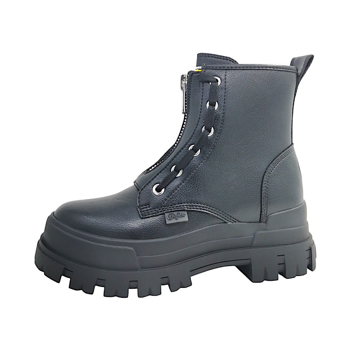 Buffalo Aspha Zip Damenschuhe Stiefel Reißverschluss Stiefel Schwarz Freizeit