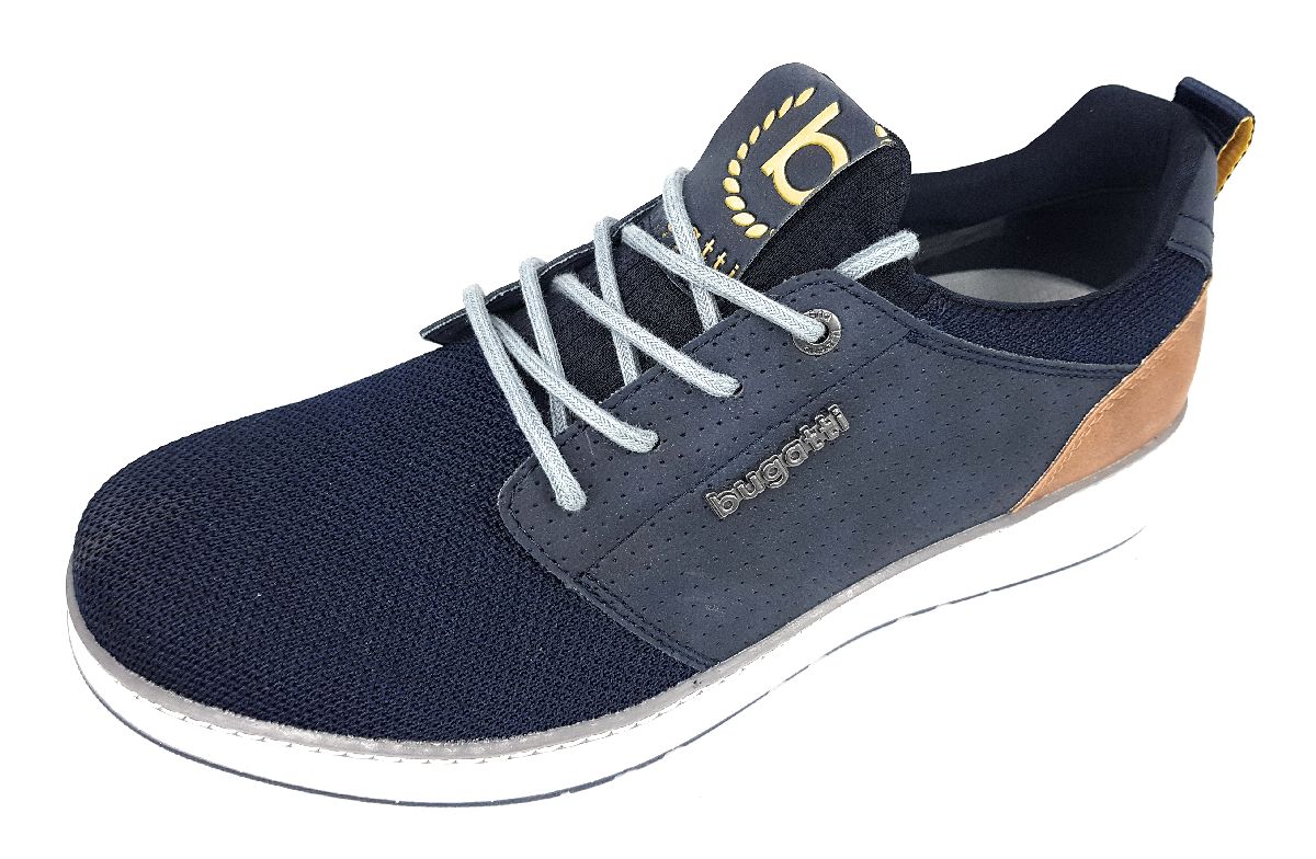 Bugatti Herrenschuhe Freizeitschuhe Schnürer Blau Freizeit (4100 dark blue, Größe 43 EU)