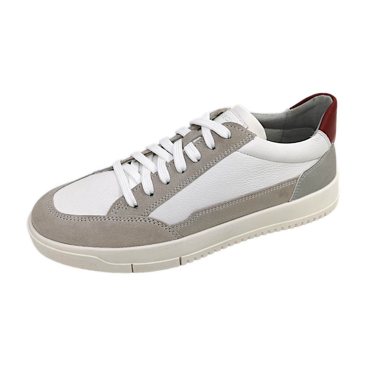 Geox Herrenschuhe Für lose Einlagen Schnürer Weiß Freizeit (C0284 white/grey, Größe 46 EU)
