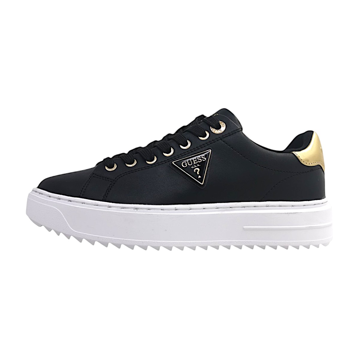 Guess Denesa 12 Damenschuhe Schnürschuhe Schwarz Freizeit