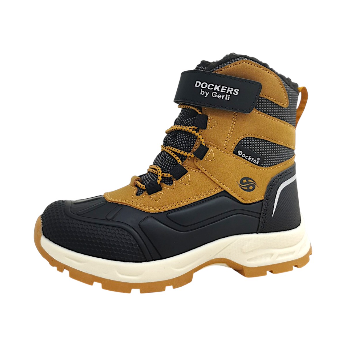 Dockers by Gerli Kinderschuhe Jungen Winterstiefel Mehrfarbig Freizeit (golden tan 911, Größe 38 EU)