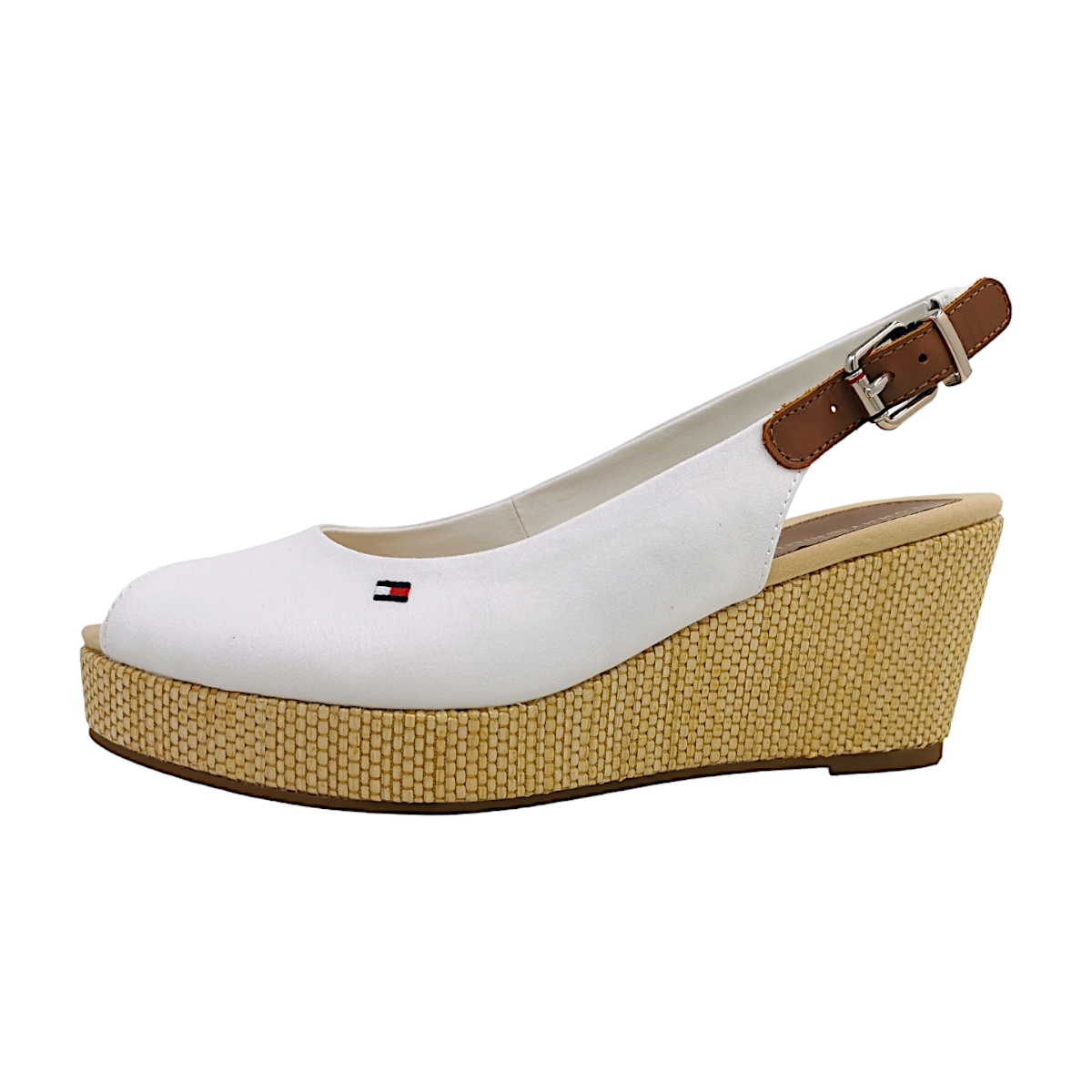 Tommy Hilfiger CONIC ELBA SLING BACK WED FW0FW04788YBL Weiß YBL Ecru Tommy Hilfiger CONIC ELBA SLING BACK WED FW0FW04788YBL Weiß YBL Ecru