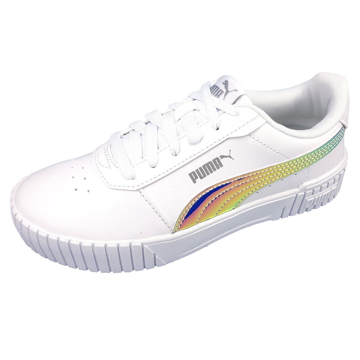 Puma Carina 2.0 Holo JR 387985-01 Weiß 01 white/blue iris-silver