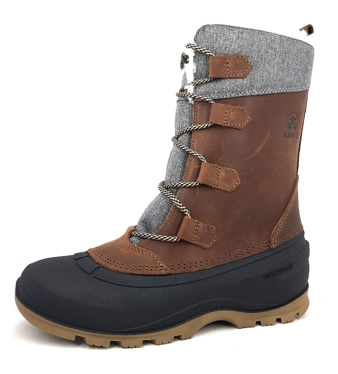 Kamik Snowgem Damenschuhe Stiefel Schnürer Braun Freizeit (CGN Cognac, Größe 42 EU)