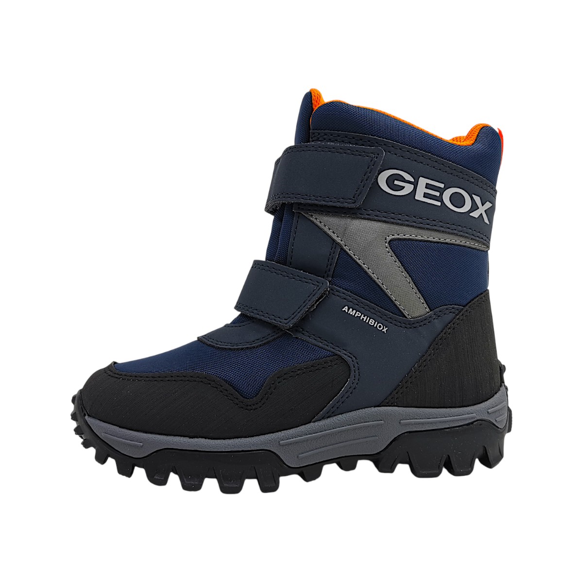 Geox Himalaya Kinderschuhe Stiefel Wasserdicht Klettschuh Blau Freizeit (navy/orange C0659, Gr. 1:31)
