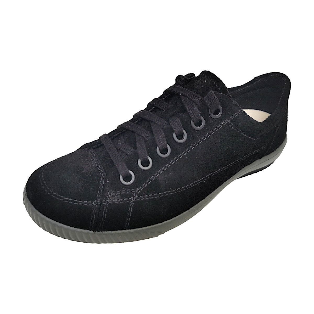 Legero Damenschuhe Schnürschuhe Schnürer Silber Freizeit (schwarz 0200, Gr. 2:9)