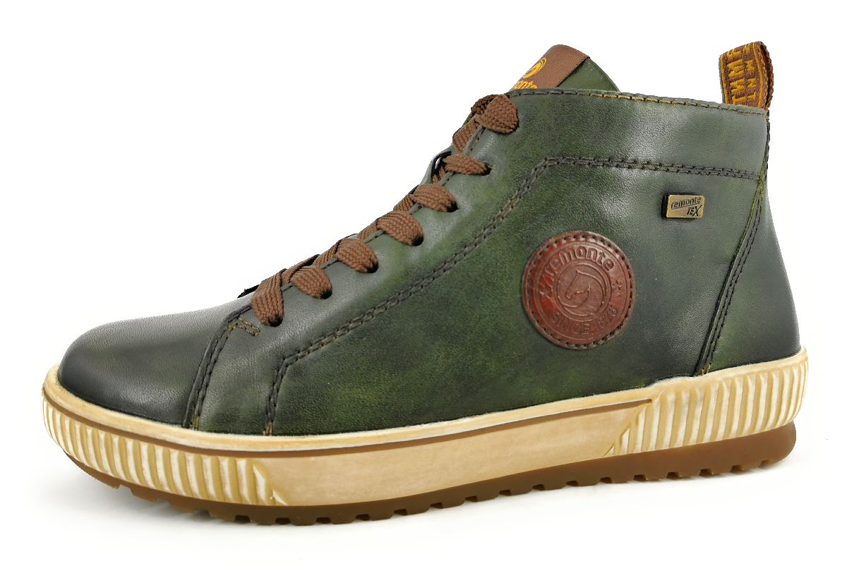 Remonte Damenschuhe Stiefel Schnürer Stiefelette Grün Freizeit