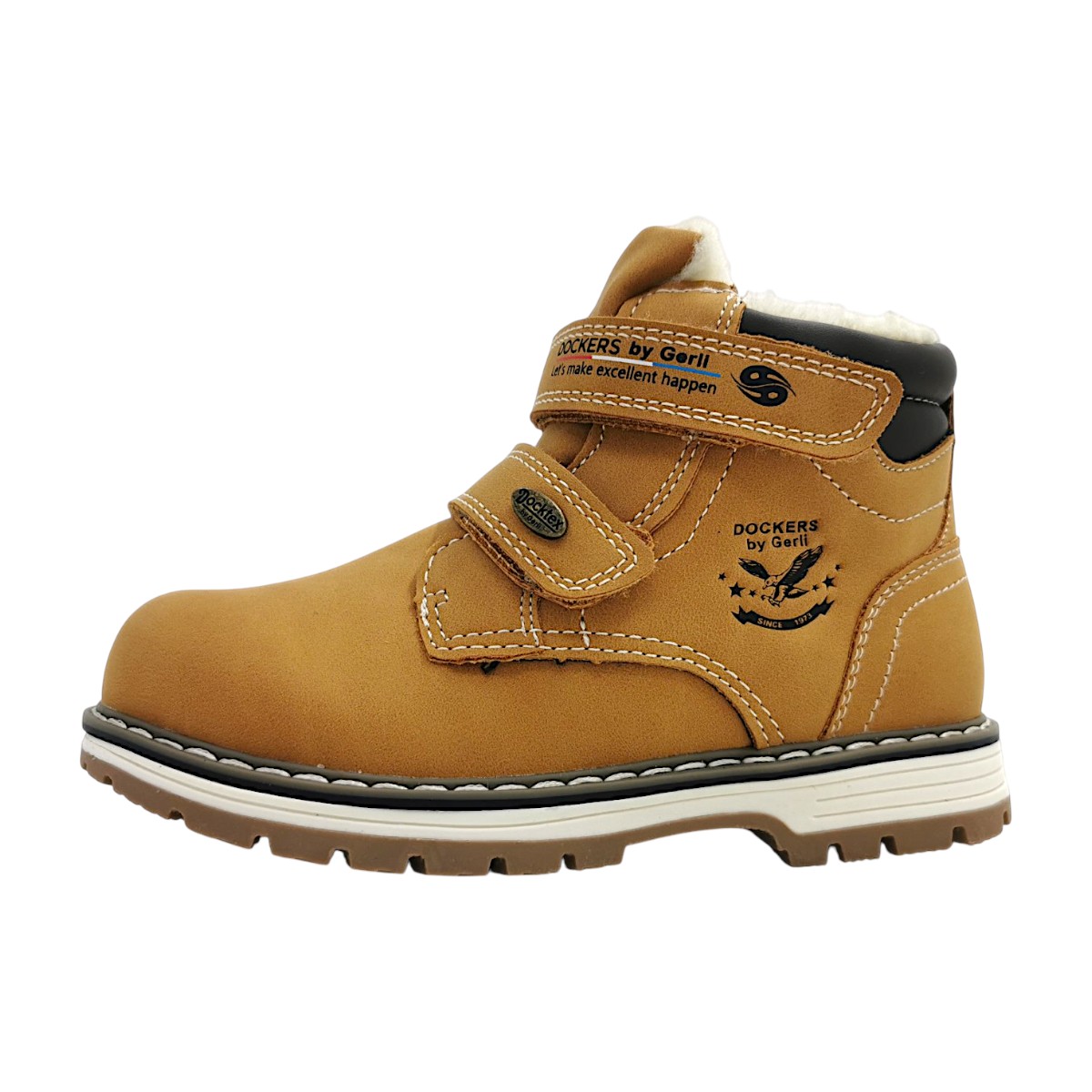 Dockers by Gerli Kinderschuhe Jungen Winterstiefel Gold Freizeit (golden tan 910, Gr. 1:34)