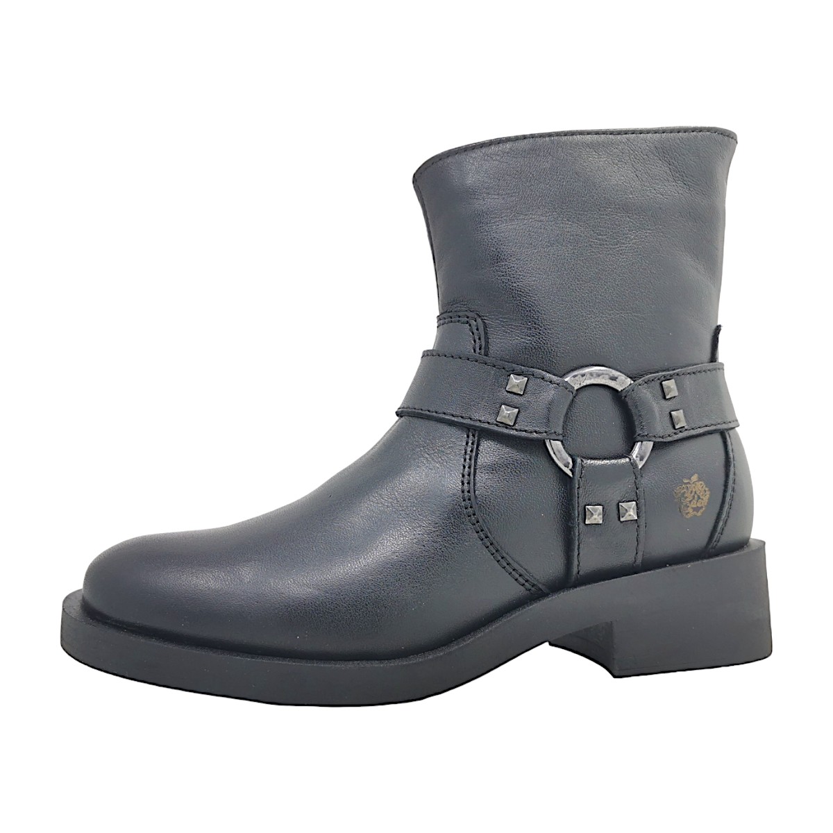 Apple of Eden Velvet Smooth Damenschuhe Stiefeletten Reißverschluss Schwarz
