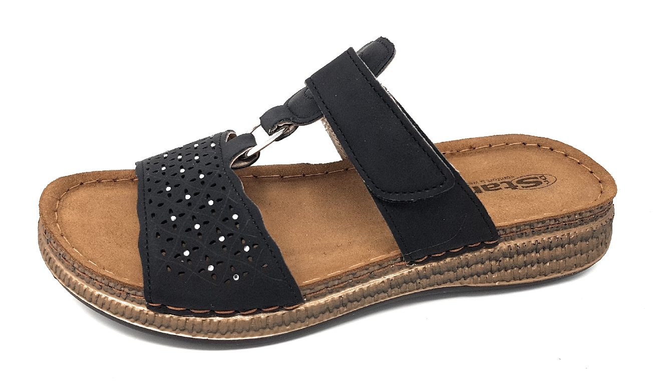 Inblu Damenschuhe Hausschuhe Pantolette Schwarz Freizeit