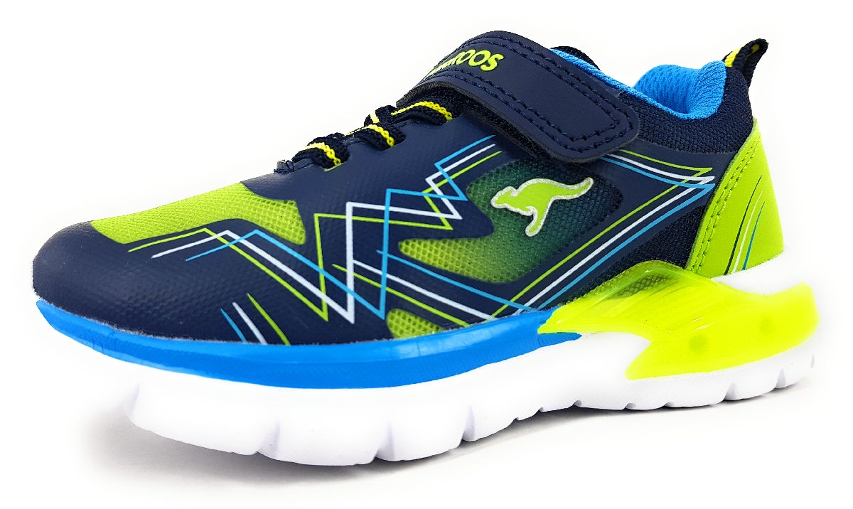 KangaRoos Kinderschuhe Jungen Halbschuhe Klett Sneaker Blau Freizeit