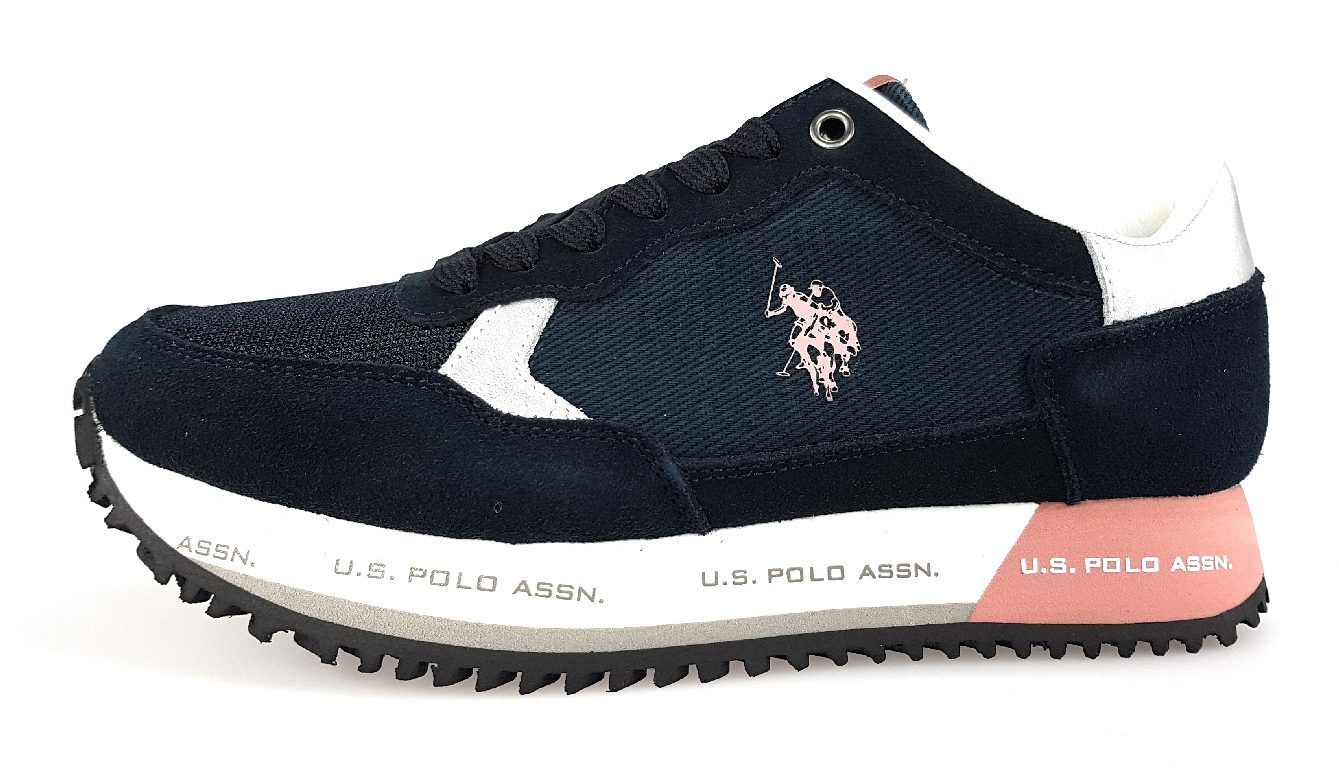 US Polo Damenschuhe Schnürschuhe Sportive Sneaker low Blau Freizeit