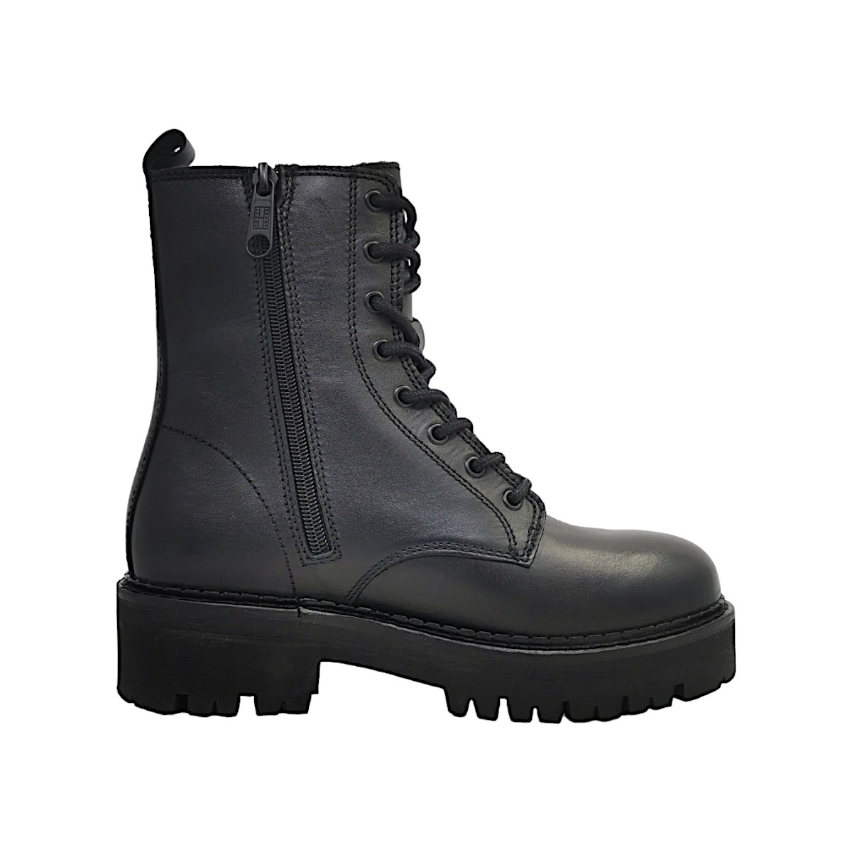 Tommy Hilfiger Lace Up Damenschuhe Stiefel Schnürer Schwarz Freizeit (BDS Black, Größe 39 EU)