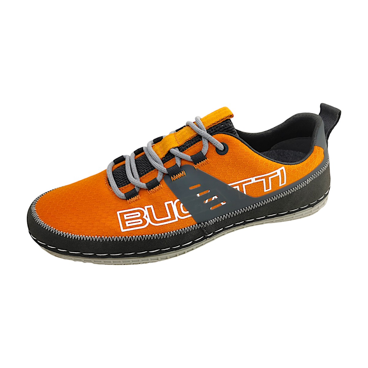Bugatti Herrenschuhe Für lose Einlagen sportlicher Schnürer Orange (3311 orange/grey, Größe 44 EU)