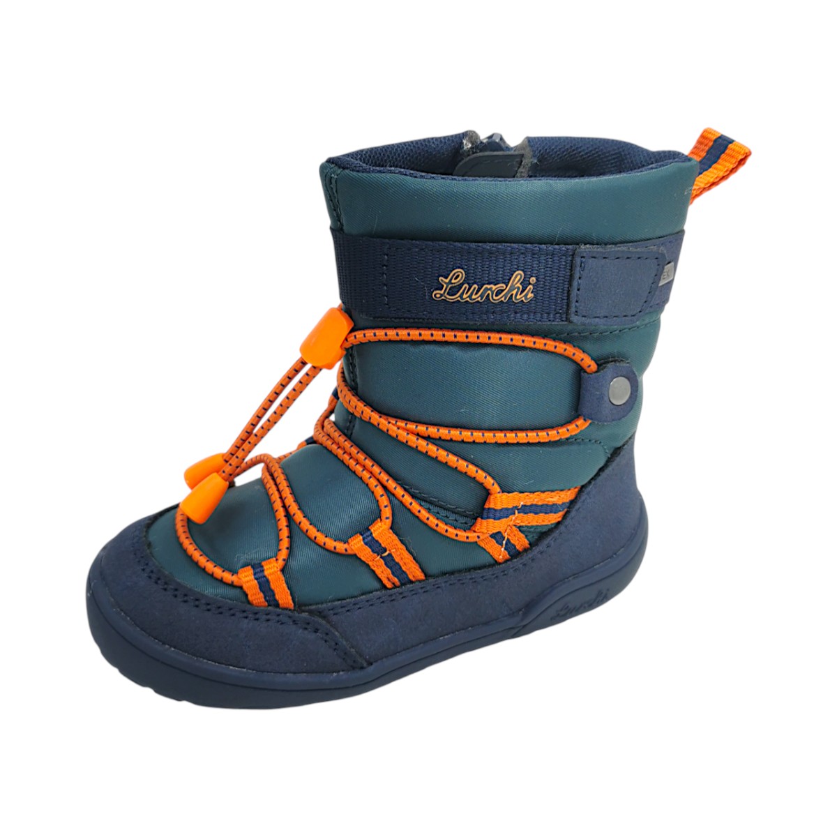 Lurchi Kinderschuhe Jungen Schnürstiefel Barfußschuhe Blau Freizeit (Petrol/orange, Größe 29 EU)