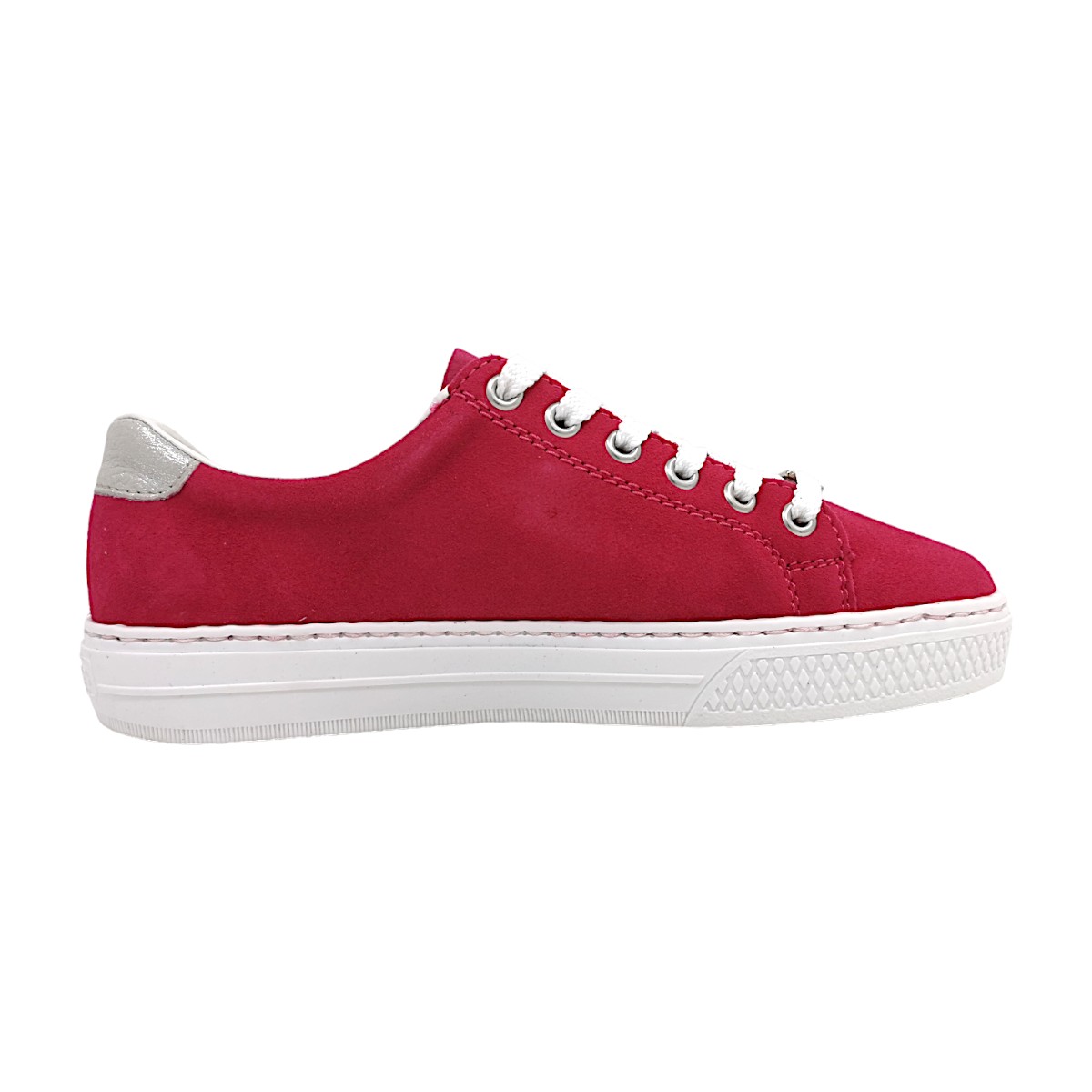 Rieker Sheepsuede/Aleria/Nabukin L59L1-31 Rosa 31 Fuchsia/ Fog- Silver